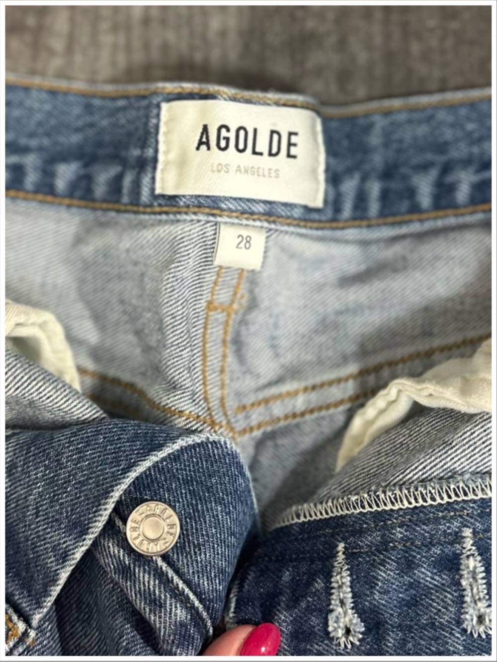 AGOLDE Button Fly Parker Long Jean Shorts ~ Size 28 ~ Item #501 - Picture 9 of 10